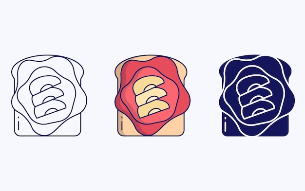 Apple Bacon toast illustration icon