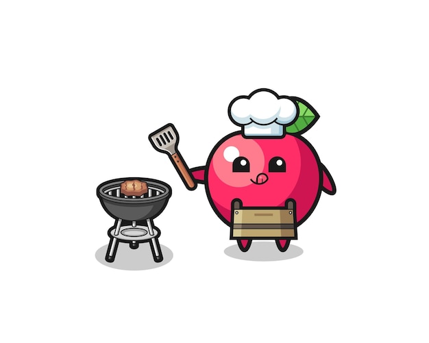 Apple barbeque chef with a grill