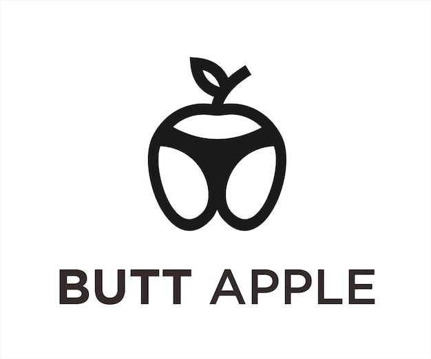 apple butt logo design vector illustration