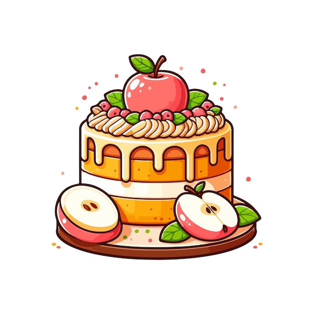 Vector apple cake ai generated image