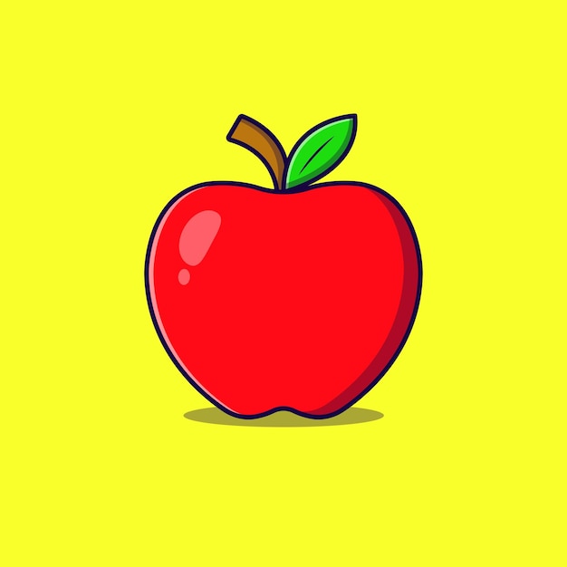 Apple cartoon illustratie rode appel illustratie in cartoon-stijl verse appel fruit vector