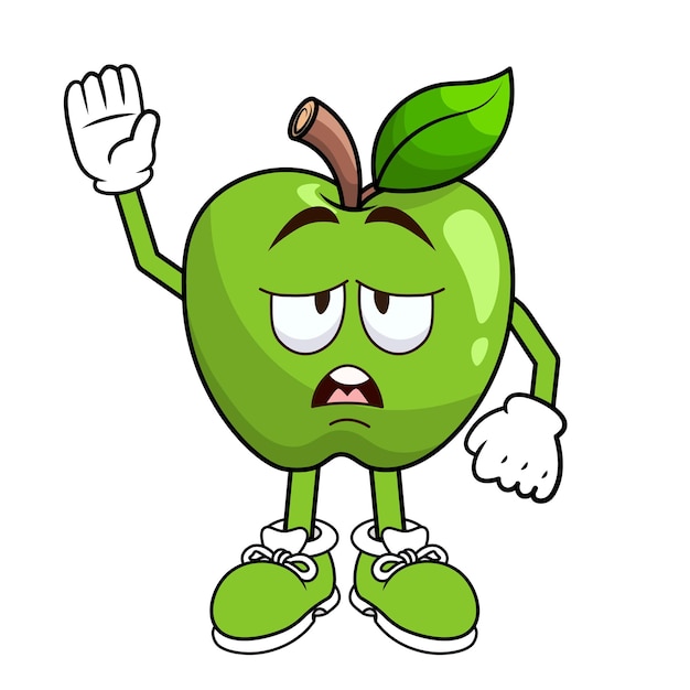 Vector apple character cartoon vector