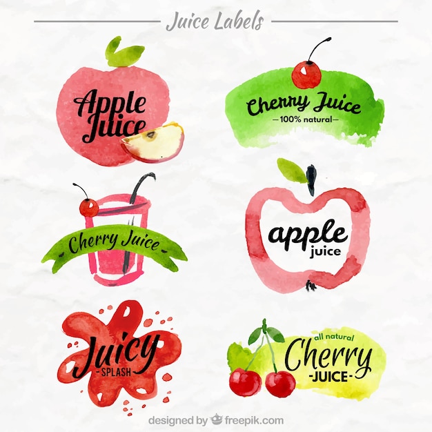 Vector apple and cherry labels