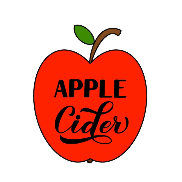 Apple Cider calligraphy lettering label Vector template for typography poster banner flyer sticker tshirt logo design etc