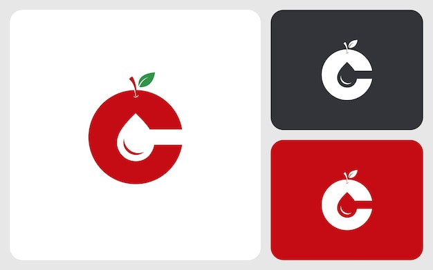 Logo premium della lettera c del sidro di mele