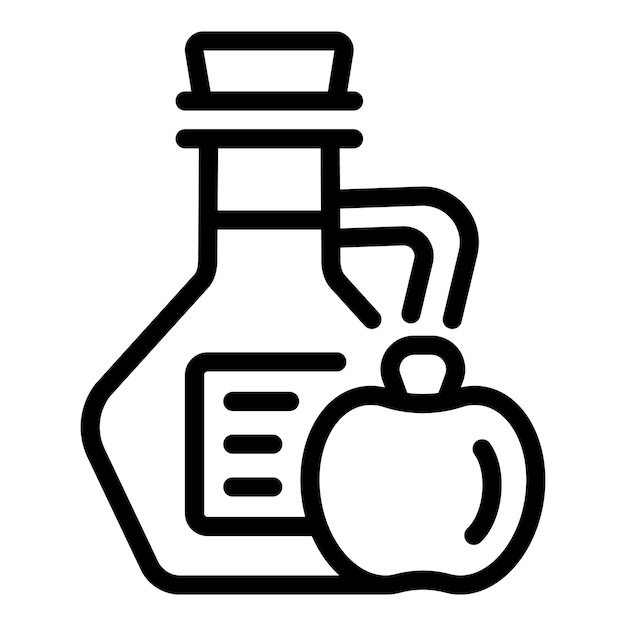 Apple cider vinegar icon outline vector Fruit acidic extract