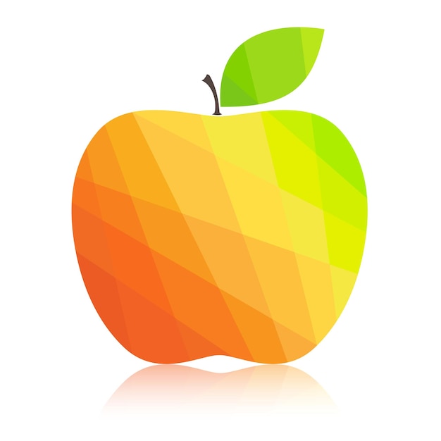 Vector apple colorful polygonal abstract.