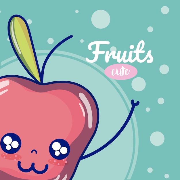 Apple cute fruit cartoons