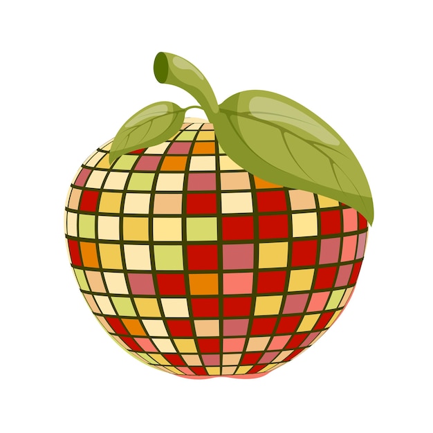 Vector apple discobal sjabloon voor posteruitnodiging gefeliciteerd