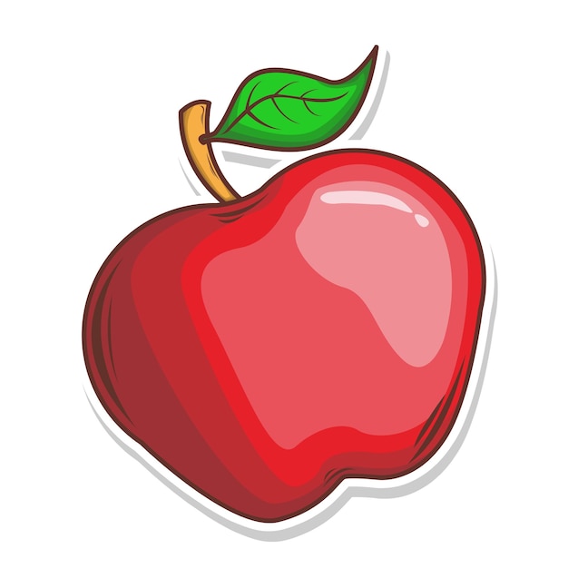 Apple doodle sticker hand draw illustration