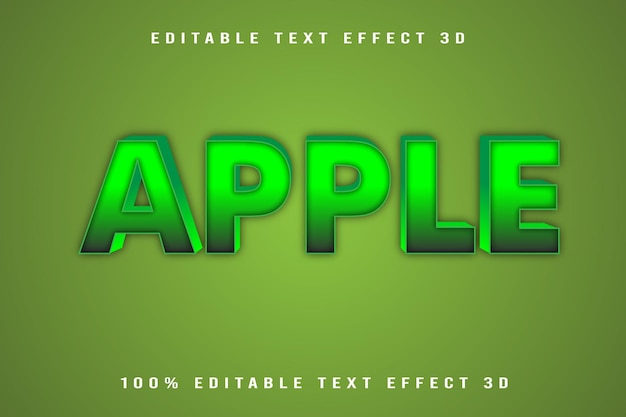 Apple Editable Text Effect 3D Emboss Cartoon Style