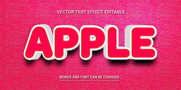 Vettore di effetti di testo modificabile apple