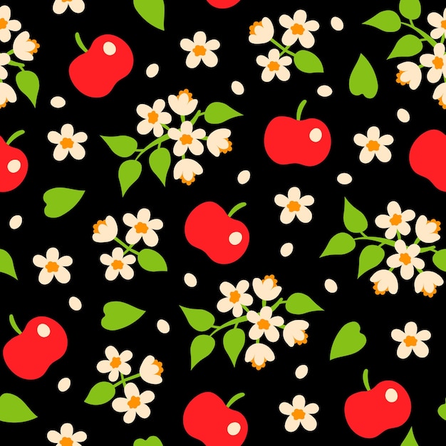 Apple Flower Petals seamless pattern