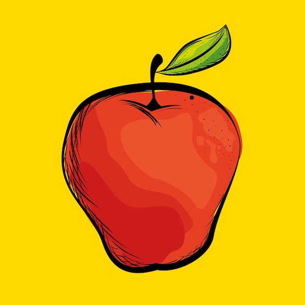 apple fresh and healthy fruit vector illustration design