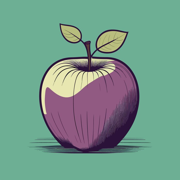 Vector apple fruit cartoon icon illustration vector