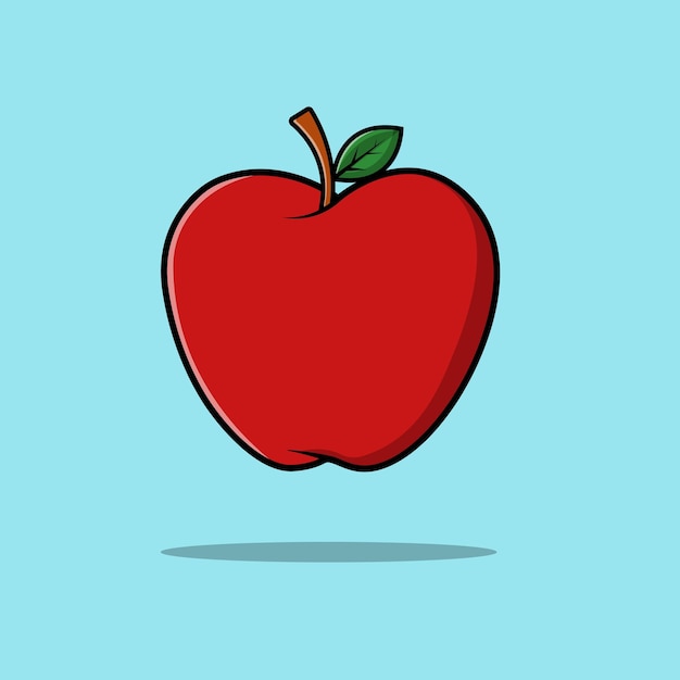 Apple Fruit Cartoon Vector Icon Illustration