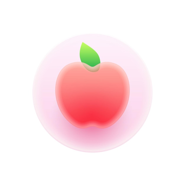 Apple fruit glassmorphism icon