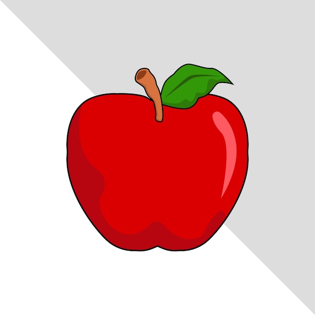 Vector apple fruit illustration 2d flat graphic