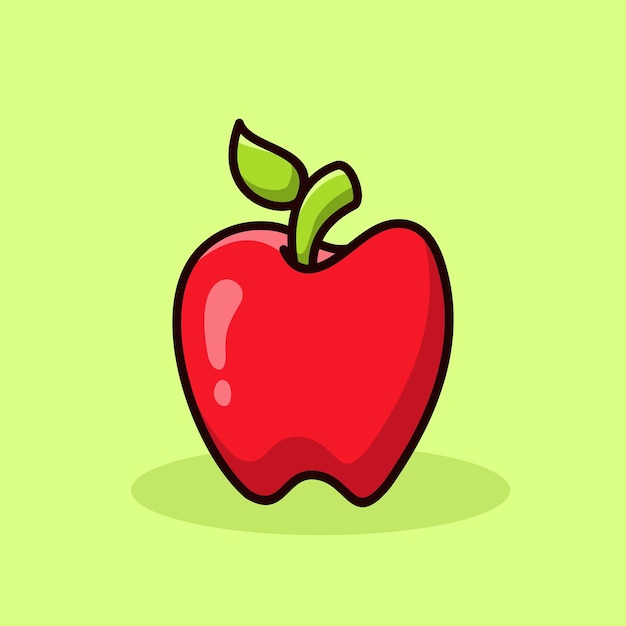 Apple fruit illustration Vector cartoon fresh