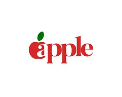 Vettore logo di frutta mela lettera una silhouette di mela interna iniziale