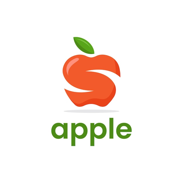 Apple fruit-logo met letter s-vormen