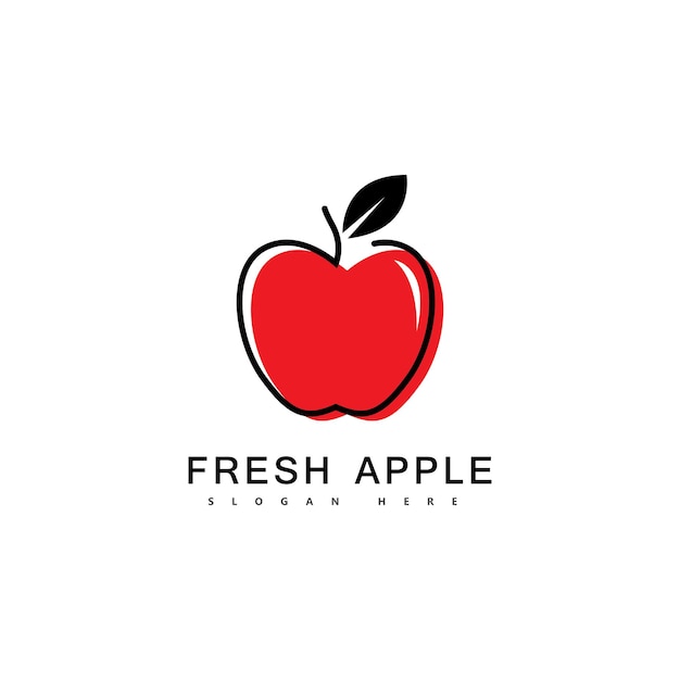 Apple fruit logo vers fruit vectorillustratie