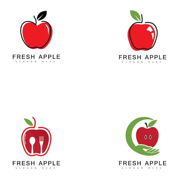 Apple fruit logo vers fruit vectorillustratie