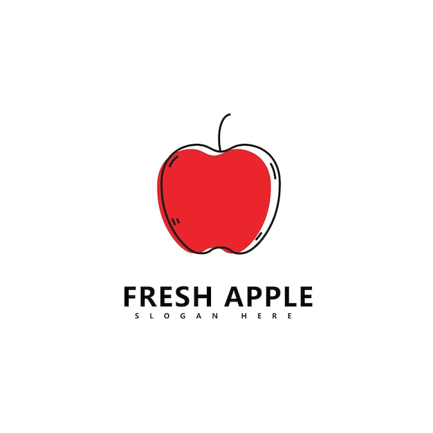 Apple fruit logo vers fruit vectorillustratie