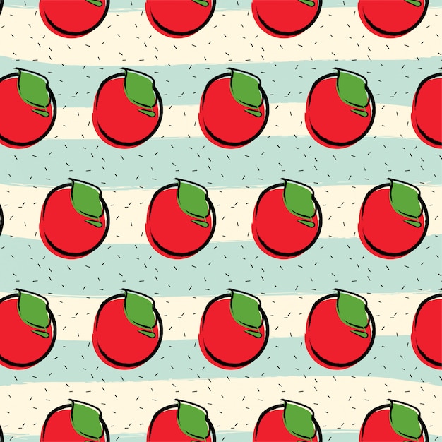 Vector apple fruit pattern background