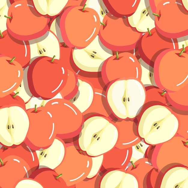 Vector apple fruit pattern frame background