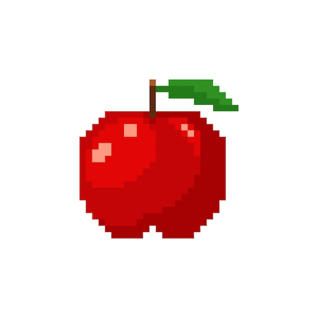 Vector apple fruit pixel art vector