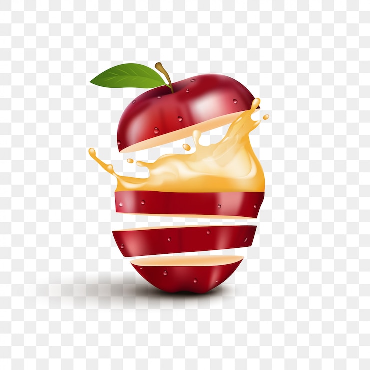 Vector apple fruit realistic  