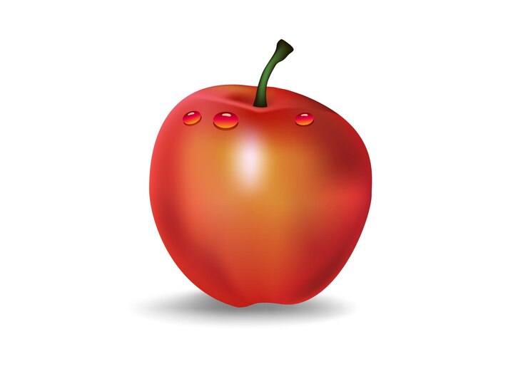 Vector apple fruit tree red green color vector background design