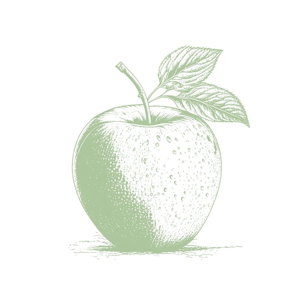 Apple fruit vectorillustratie gegraveerd biologisch voedsel hand getrokken schets gravure illustratie zwart