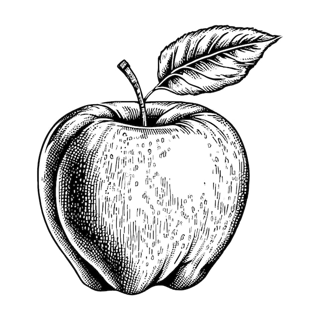 Vector apple fruit vectorillustratie hand getrokken schets gravure illustratie