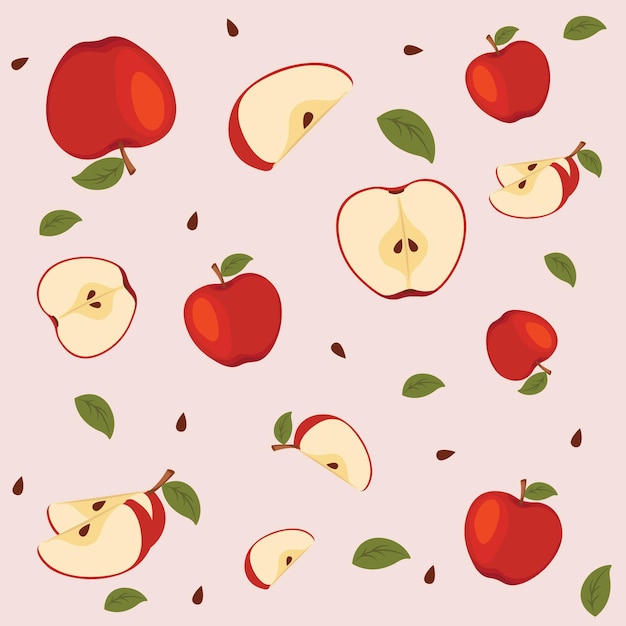 Vector apple fruits pattern