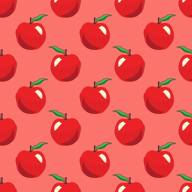 Apple fruits seamless vector pattern background