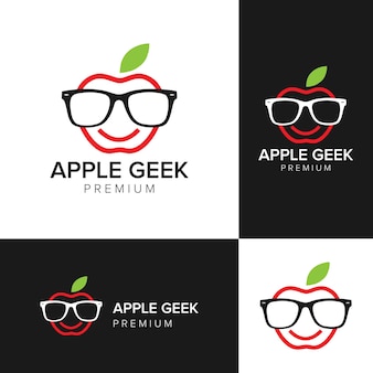 Modello vettoriale icona logo apple geek