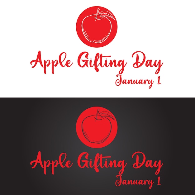 Apple Gifting Day 1 januari vectorontwerp