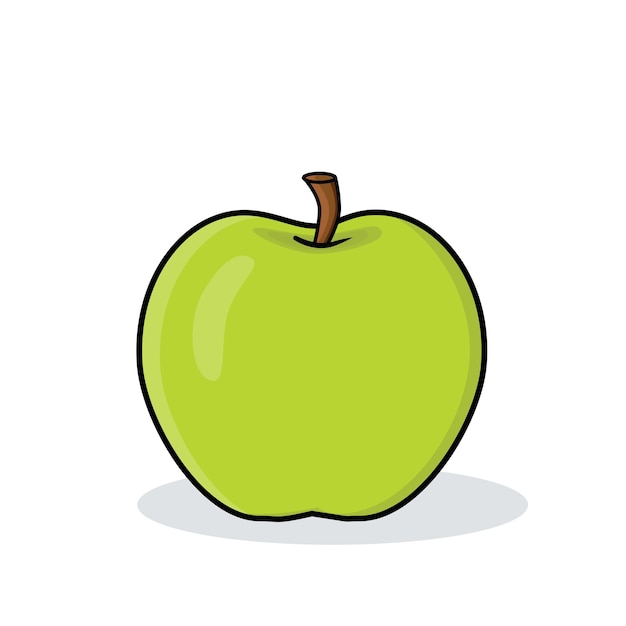 Vettore mela mela verde mela frutta mela cartone animato mela vettoriale