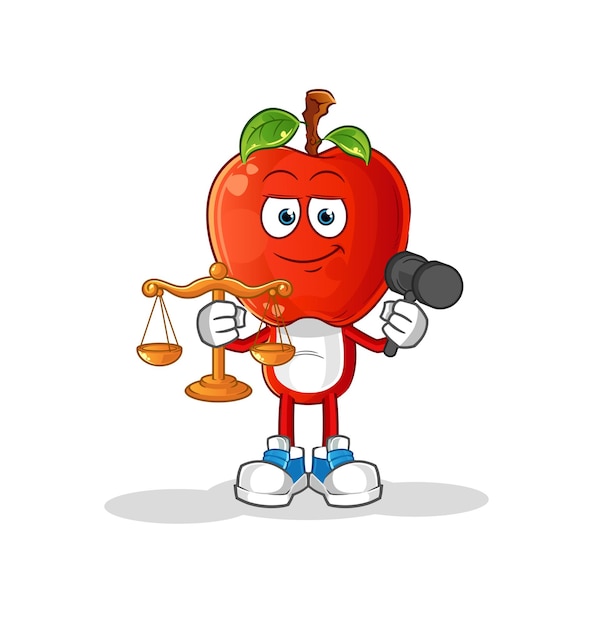 Apple head cartoon lawyer cartoon cartoon mascot vector