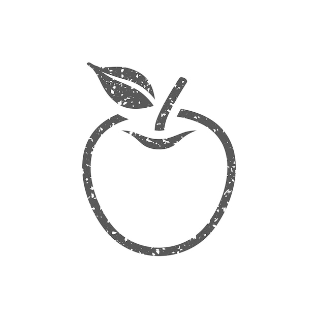 Apple icon in grunge texture vector illustration