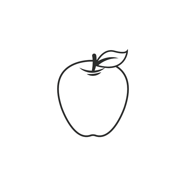 Apple icon line vector illustration design template