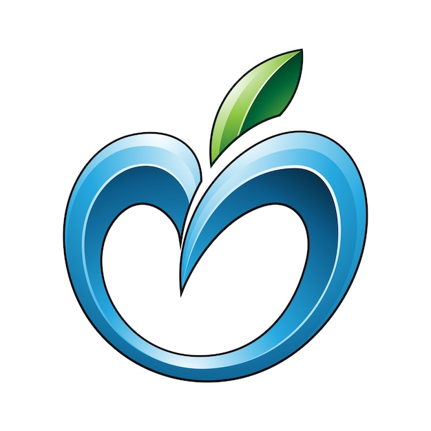 Иконка Apple в оттенках синего и зеленого