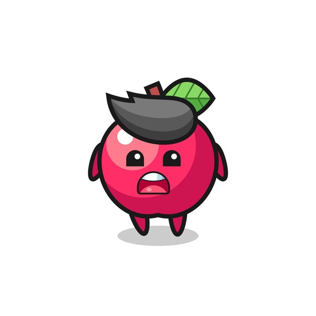 Apple illustration with apologizing expression, saying I am sorry , cute style design for t shirt, sticker, logo element