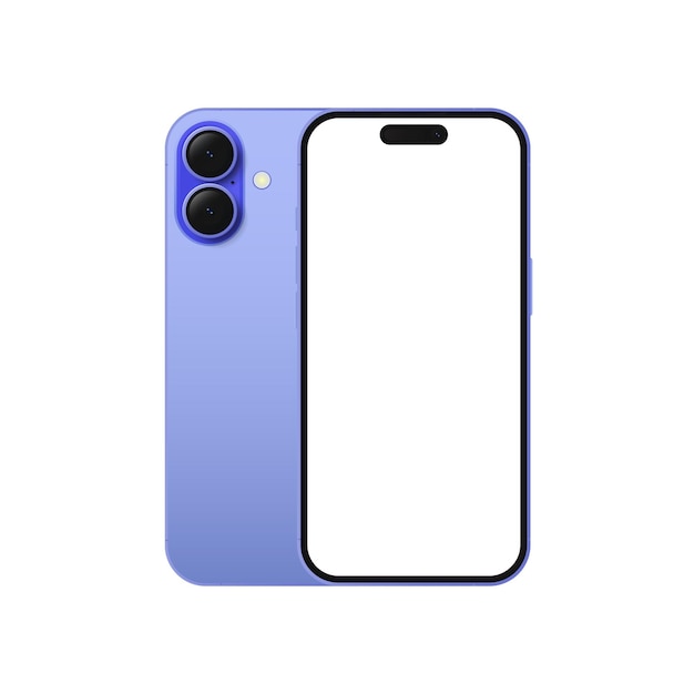 Apple iPhone 16 фиолетовый на изолированном белом фоне