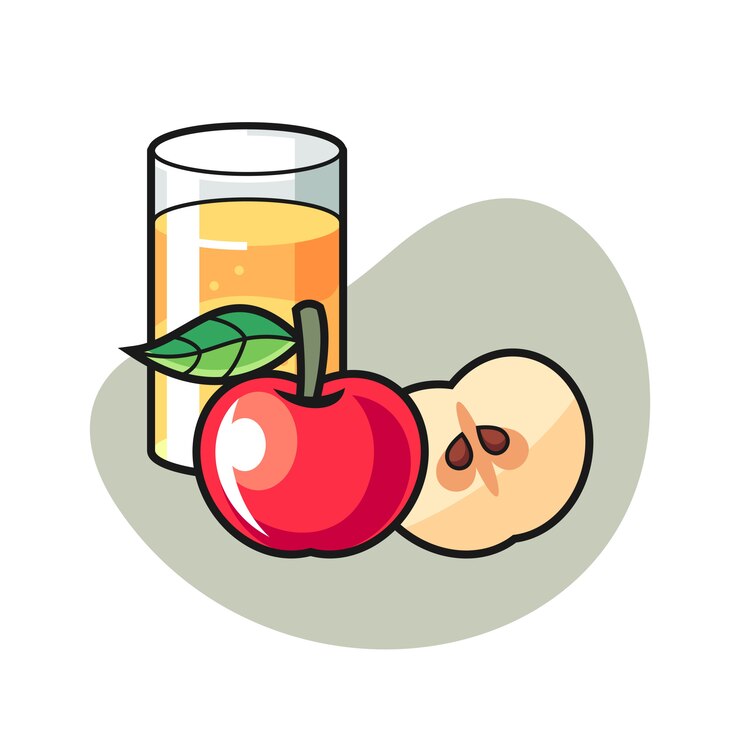 Vector apple juice cartoon illustration
