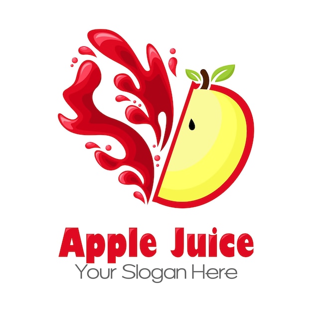 Apple juice logo. Fresh drink design. Your slogan here