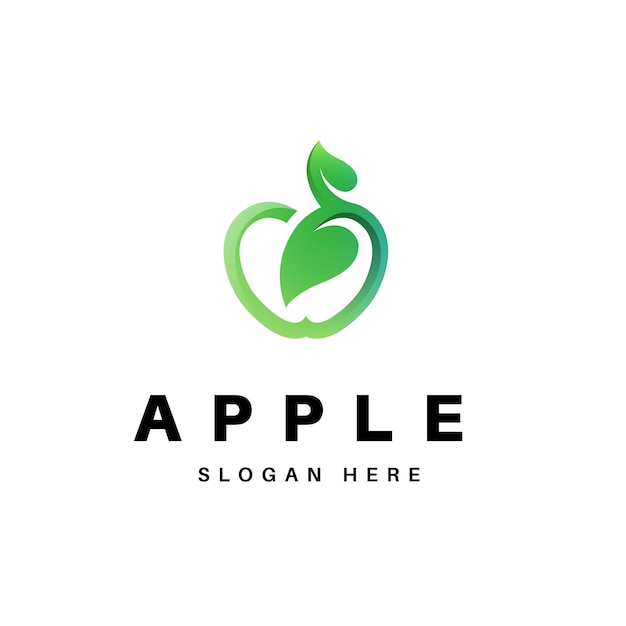 Apple and leaf logo template