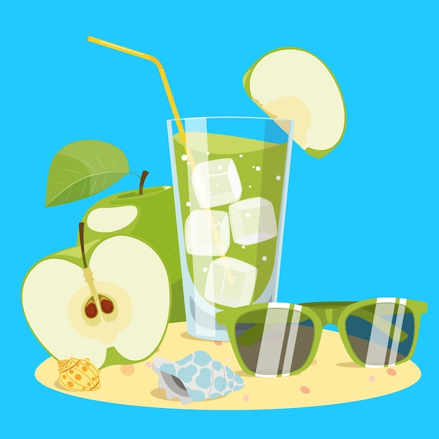 Vector apple lemonade illustration vector vector graphics